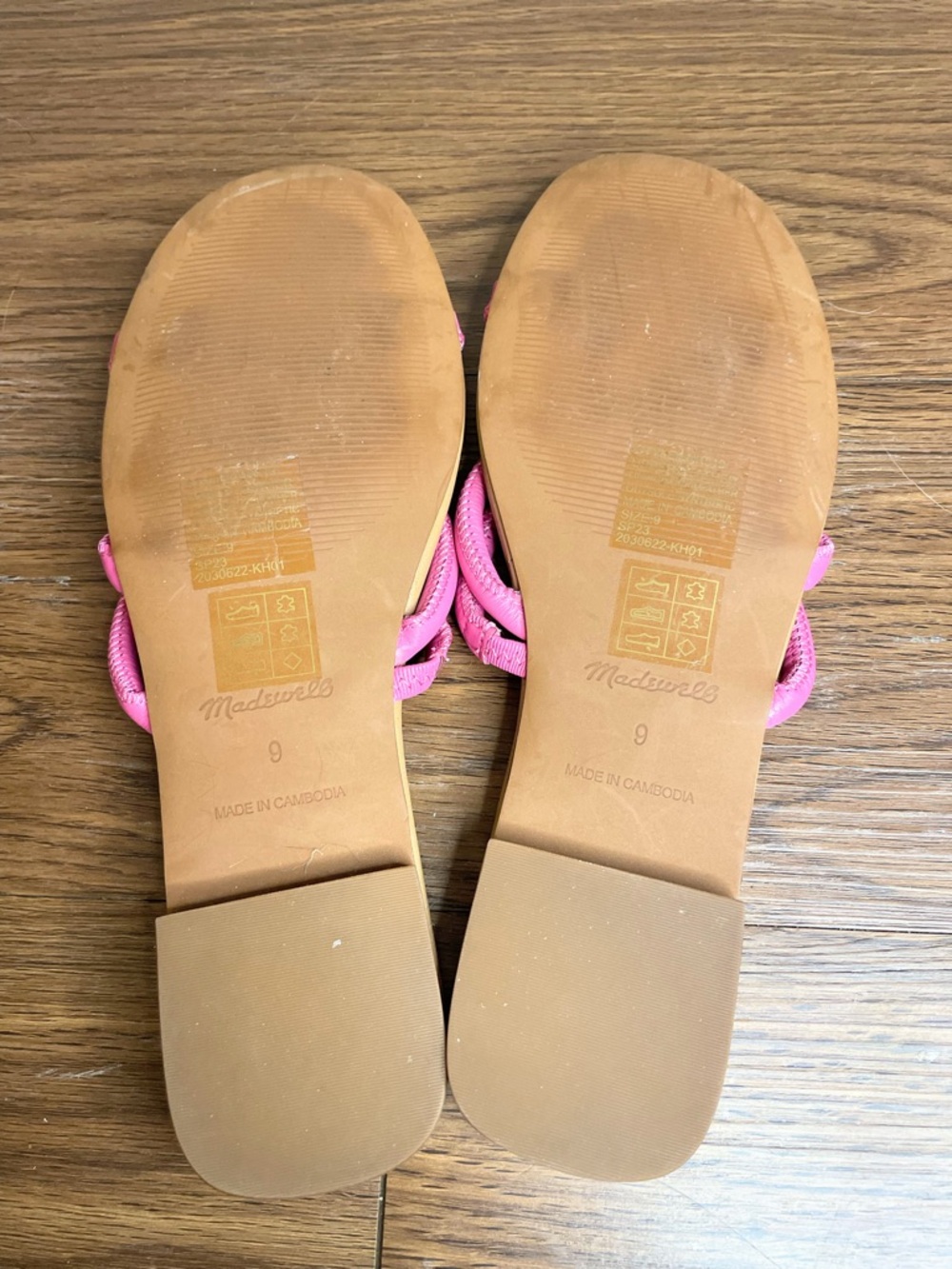 Madewell Amel Pink Slide Sandals Size 9 Minimal Summer Flat Sandals - Picture 6 of 7